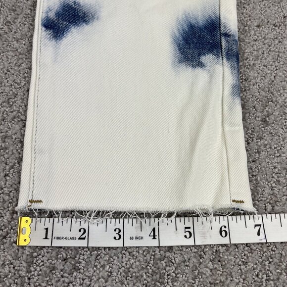 Pacsun Jeans 29x28 High Rise Relaxed Fit Bleach Stained Wash Snowflake Raw Hem - Picture 11 of 11